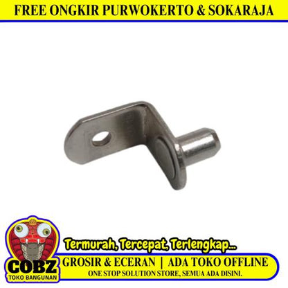 TM Ambalan Tanpa Karet Penahan Papan Lemari Furniture Besi Biji