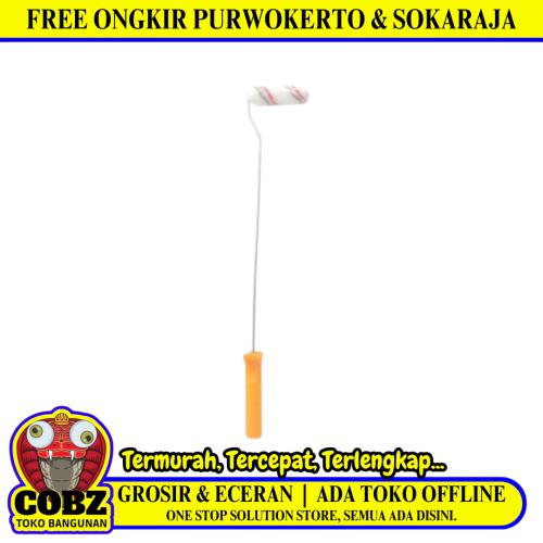 4 IN / GLX Kuas Busa Roll Cat Tembok Kayu Besi Kecil + Gagang Set