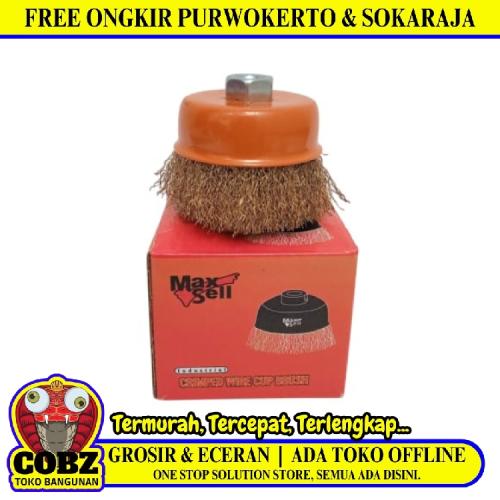 3 IN / MAXSELL Sikat Kawat Mangkok Wire Cup Brush Kuningan Karat Kerak