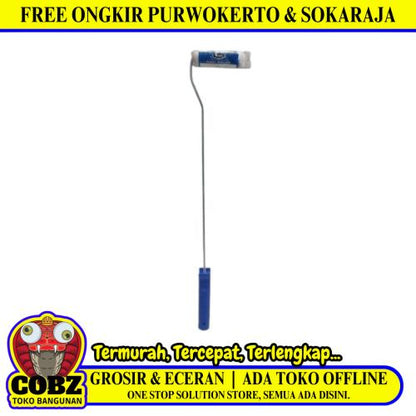 4 IN / VICO Kuas Busa Roll Cat Tembok Kayu Besi Kecil + Gagang Set