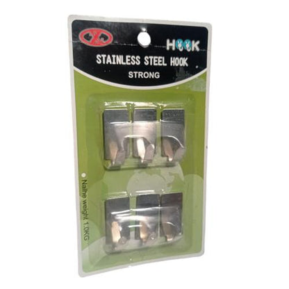 HOOK STRONG Kapstok Cantel Gantungan Baju Dinding Mini Stainless Set