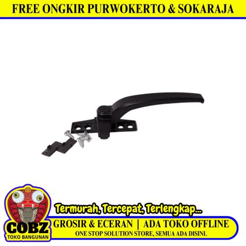 ALPHA Rambuncis Hendel Slot Grendel Kunci Jendela Kanan Stainless Hitam