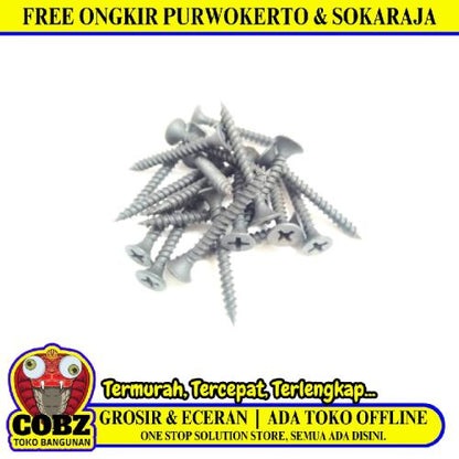 #6 X 1 1/4 IN / TM Sekrup Gypsum Screw Plafon Board GRC Hitam Ecer Biji