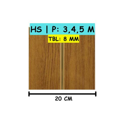 8 MM x 20 CM x 5 M / SHUNDA PLAFON PL.08.005 Plafon Gypsum GRC U PVC Hotstamping Lembar