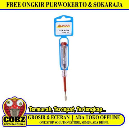 6 IN / AVATAR 118 Obeng Tespen AC Listrik Lampu Cahaya Plus Minus