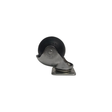 2 IN / TM Roda Hidup Trolly Non Rem Bulat Plat Karet Hitam Rem