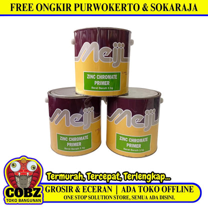 5 KG / MEIJI Cat Dasar Meni Besi Anti Karat Zinc Chromate Primer Kaleng