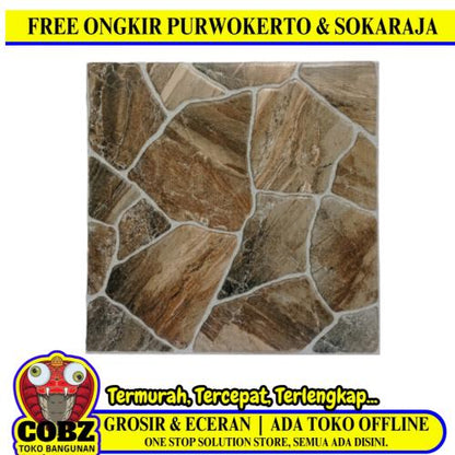 50 CM x 50 CM / UNO KILIMANJARO Keramik Lantai Teras Garasi Matte Brown Dus