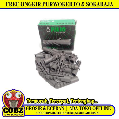 S12 / JULIO Angkur Dinding Dudukan Baut Sekrup Tembok PVC Ecer Dus