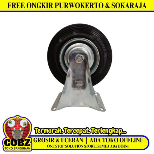 5 IN / TRIPLE-S Roda Mati Trolly Gepeng Plat 120 MM Karet Hitam
