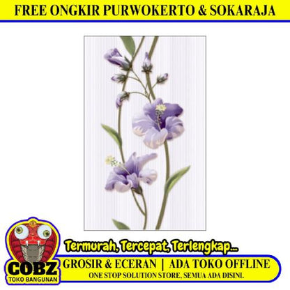 25 CM x 40 CM / UNO VALENTINO Keramik Dinding Kamar Mandi Glossy Violet Dus