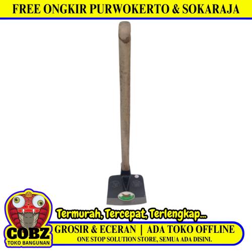 CHAMPION COCK Mata Pacul Cangkul Tani Kebun Tanaman Baja Plus Gagang Kayu Set