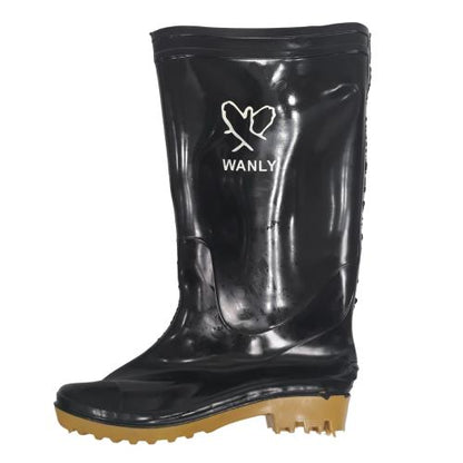 NO 42 / WANLY Sepatu Boot Kebun Pabrik Proyek Safety Karet Warna Hitam Set