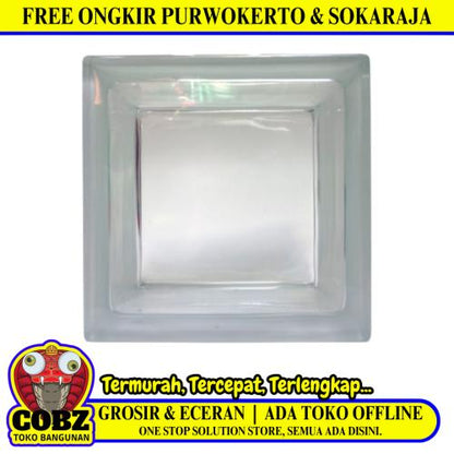 190 MM x 190 MM x 95 MM / MULIA CLEAR Glassblock Rooster Blok Kaca Biji