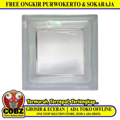 190 MM x 190 MM x 95 MM / MULIA CLEAR Glassblock Rooster Blok Kaca Biji