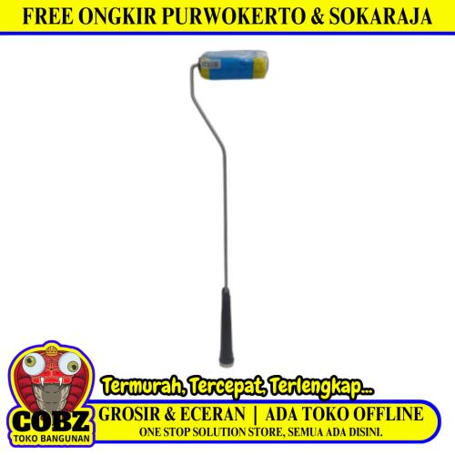 4 IN / ACE OLDFIELDS Kuas Busa Roll Cat Tembok Kayu 1Besi Kecil+Gagang Set