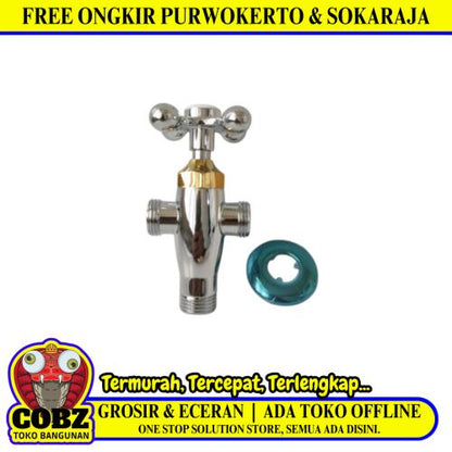 1/2 INCH / ONDA DF GWC Stop Kran Air Cabang Tee Shower Kloset Stainless