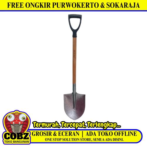 ANATA Sekop Pasir Tanah Kebun Taman Proyek Plat Baja Gagang Kayu