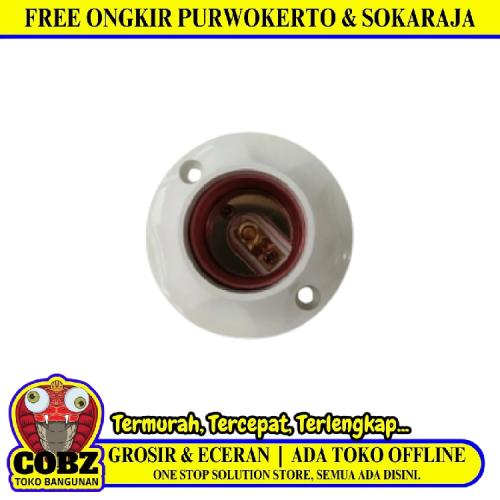 MATSUI Fitting Tempat Lampu Plafon Atap Tempel Bulat Kecil Putih