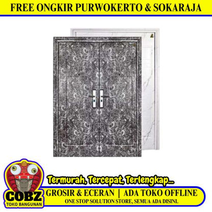 5 CM x 150 CM x 210 CM / FORTRESS MRBL FORT 150.14 DOUBLE Pintu Kamar Mandi Baja Abu Set