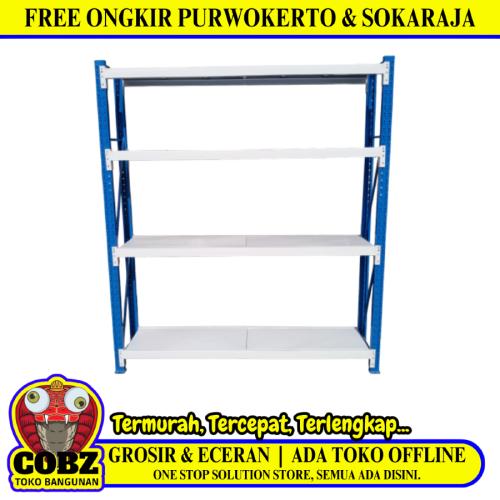 LB 45 CM x L 180 CM x T 200 CM / TM DS Rak Gudang Susun Industri Biru Cream Set