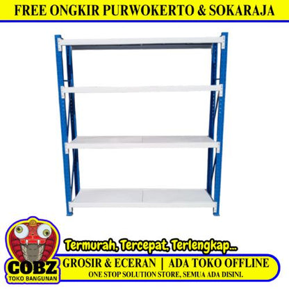LB 45 CM x L 180 CM x T 200 CM / TM DS Rak Gudang Susun Industri Biru Cream Set