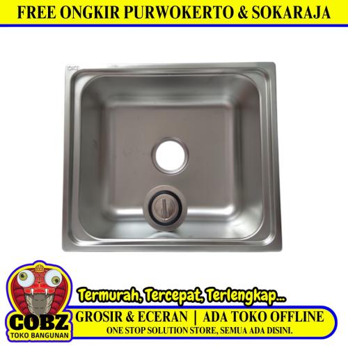 50 CM x 42 CM x 20 CM / OKI Bak Cuci Piring Washbak 1 Lubang + Acc Set