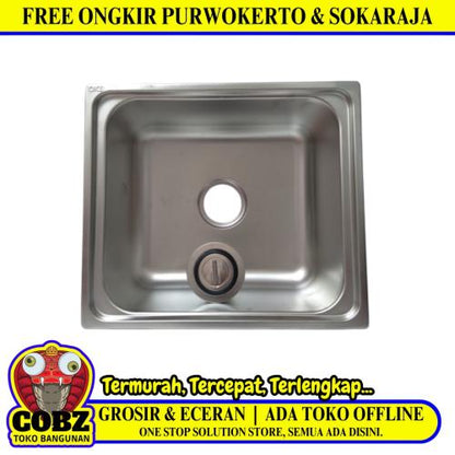 50 CM x 42 CM x 20 CM / OKI Bak Cuci Piring Washbak 1 Lubang + Acc Set