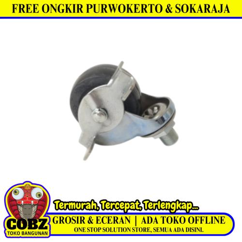 2 IN / TM Roda Hidup Trolly Rem Gepeng Drat Karet Hitam Rem