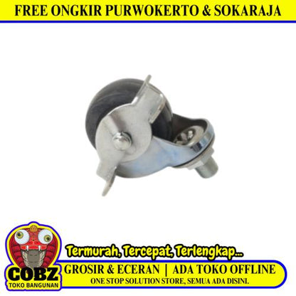 2 IN / TM Roda Hidup Trolly Rem Gepeng Drat Karet Hitam Rem