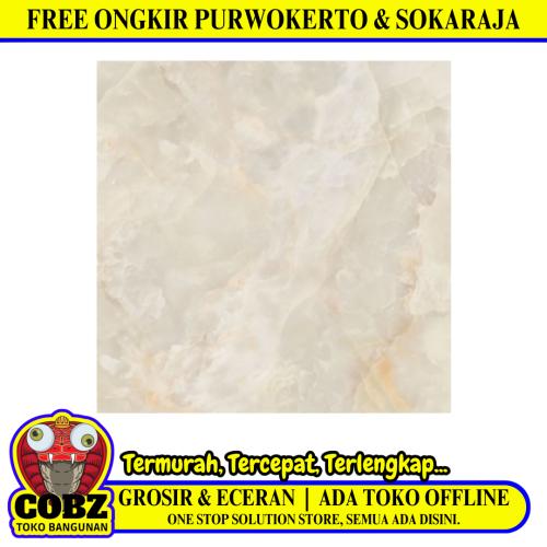 50 CM x 50 CM / PLATINUM LYON Keramik Lantai Rumah Glossy Cream Dus