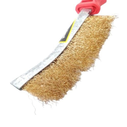 9 IN / EIFFEL Sikat Kawat Bengkok Kuningan Karat Gagang Plastik