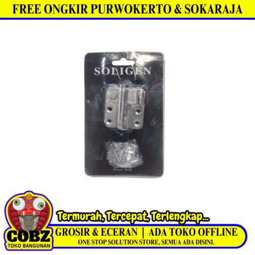 SOLIGEN Grendel Pintu Geser Sliding Door Lurus Stainless Set
