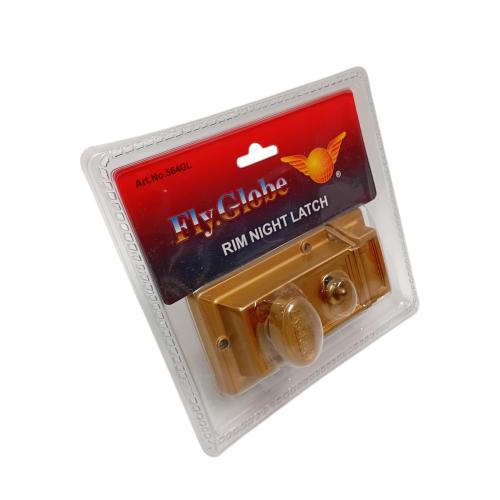 FLY GLOBE 564GL Grendel Pintu Laci Lemari Otomatis Rim Night Latch Kuning