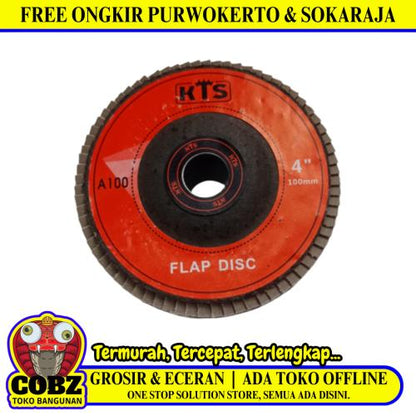 4 IN x GRIT 100 / KTS Flap Disc Mata Gernda Amplas Susun Kipas
