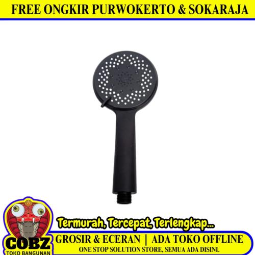 1/2 IN / COBZ NP6-B Kepala Shower Tangan Kamar Mandi Hitam PVC