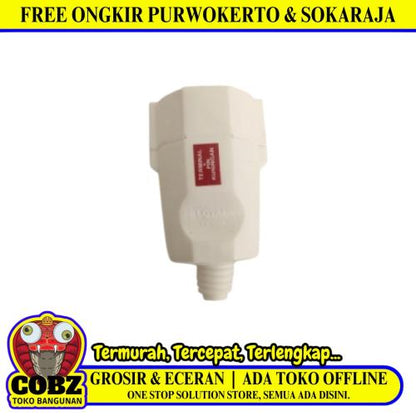 LOYAL LY900 Steker Jek Colokan Kabel Listrik Cewek Kontra Bulat Putih