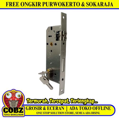 OLIQ X9016SS Slot Body Kunci Pintu Roller Pelor 2 Rumah Double Besar Set