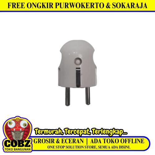 MATSUI Steker Jek Colokan Kabel Listrik Cowok Male Bulat Warna Putih