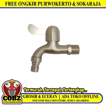 1/2 IN / BRACHIO 304 Kran Air Taman Kamar Mandi Mesin Cuci Stainless