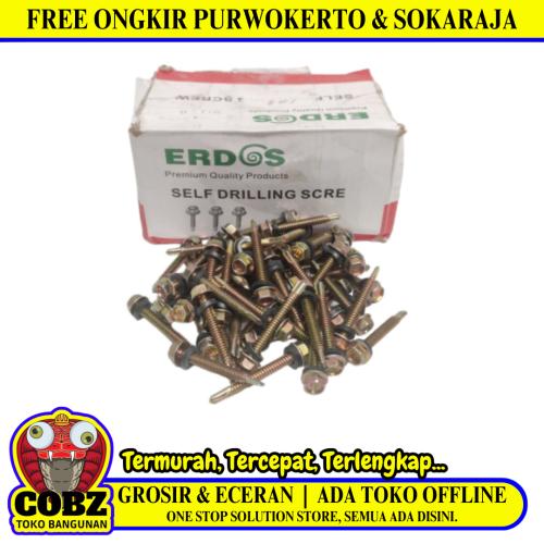 #12 x 40 MM / ERDOS Roofing Baut Sekrup Atap Baja Ringan Kuning Dus