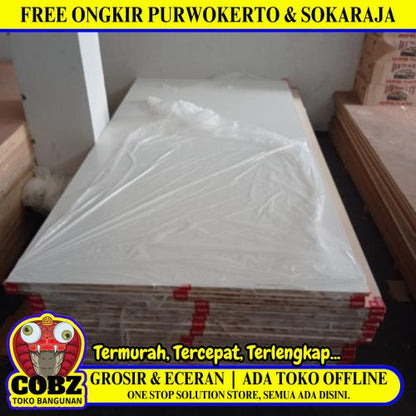 15 MM x 120 CM x 240 CM / TM Blockboard Melamin 1 Sisi Doff Putih  Lembar