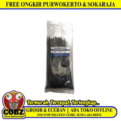 2.5 MM x 150 MM / POPEYE Kabel Cable Ties Tali Ripet 15 CM Hitam Pack