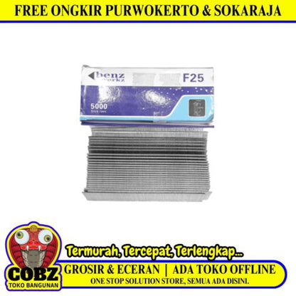 F 25 / BENZ WERKZ Refill Paku Tembak Air Nailer Stapler Gun 25 MM Lurus Dus