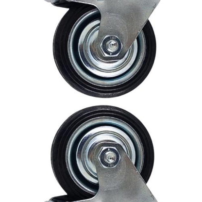 6 IN /  TRIPLE-S Roda Rem Hidup Trolly Gepeng Plat 150 MM Karet Hitam