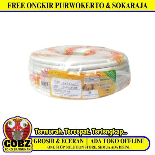 3 INTI x 2.5 MM x 50 M / KITANI NYMHY Serabut Kabel Tembaga SNI Putih Roll