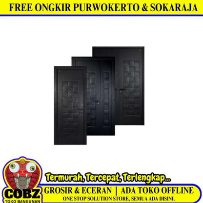 5 CM x 120 CM x 210 CM / FORTRESS BC FORT 120.11 MOM & SON Pintu Kamar Mandi Baja Hitam Set