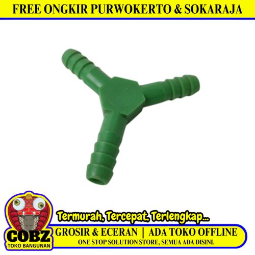 3/8 IN / TM  Nepel Adaptor Sambungan Selang 3 Cabang Plastik PVC