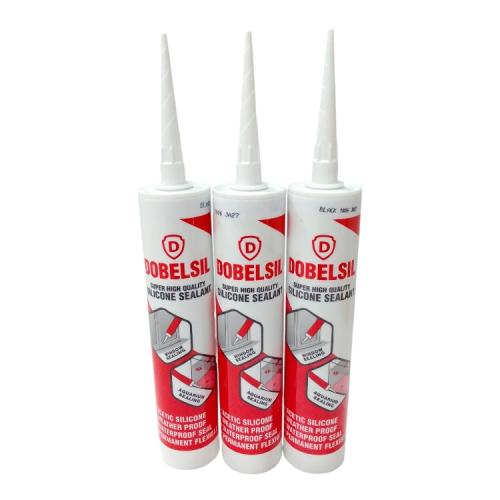 300 ML / DOBELSIL Lem Silicone Sealant Kaca Akrilik Acid Asam Botol - (Black)