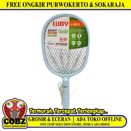 LUBY L-387 E 23 Mosquito Swatter Raket Nyamuk Cas Rechargeable Kabel